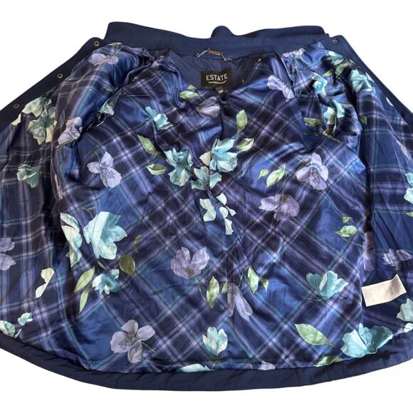 Isaac Mizrahi Live! Estate Mixed Media Quilted Barn Jacket Dark Navy X-Large - Picture 15 of 16